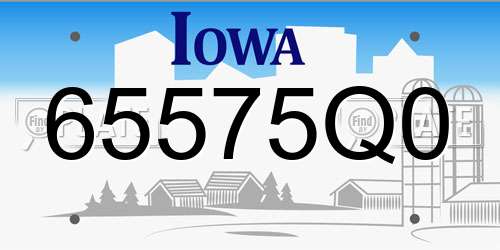 65575Q0 Iowa License Plate