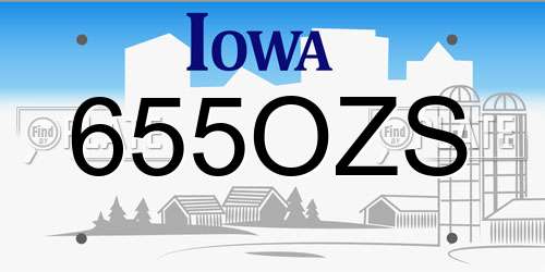 655OZS Iowa License Plate