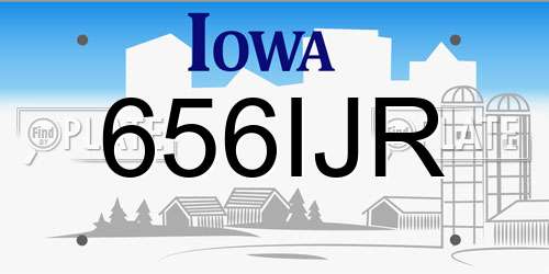 656IJR Iowa License Plate