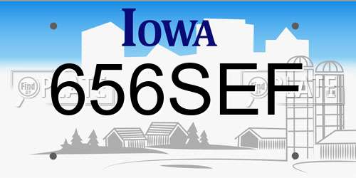 656SEF Iowa License Plate