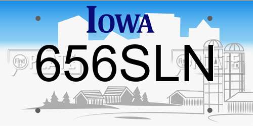 656SLN Iowa License Plate