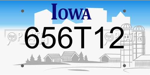 656T12 Iowa License Plate