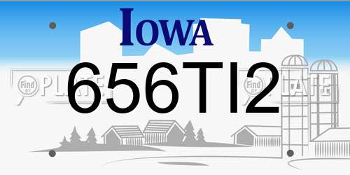656TI2 Iowa License Plate