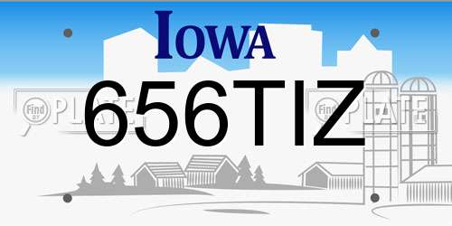 656TIZ Iowa License Plate