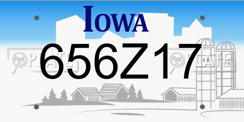 656Z17 Iowa License Plate
