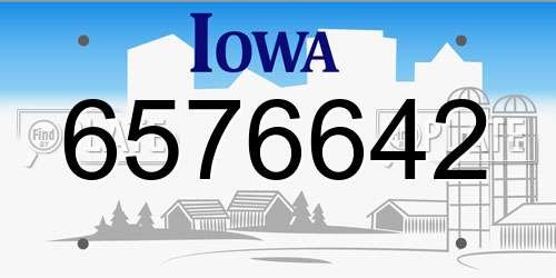 6576642 Iowa License Plate