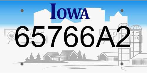 65766A2 Iowa License Plate