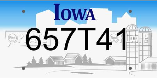 657T41 Iowa License Plate