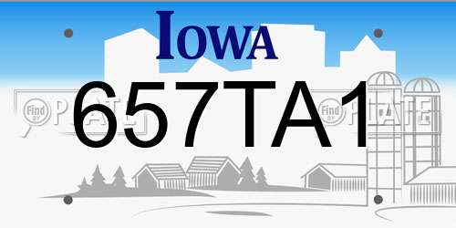 657TA1 Iowa License Plate