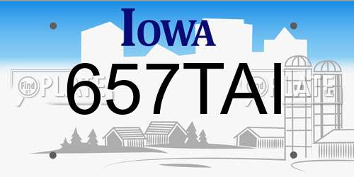 657TAI Iowa License Plate