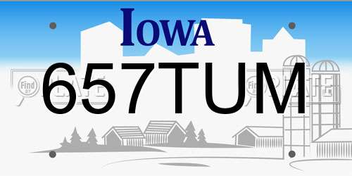 657TUM Iowa License Plate
