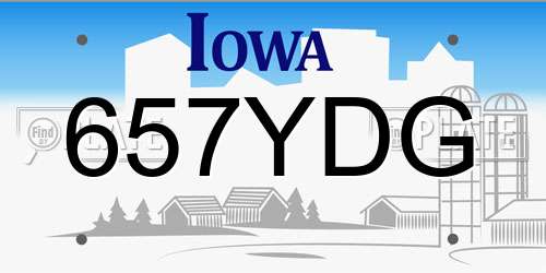 657YDG Iowa License Plate