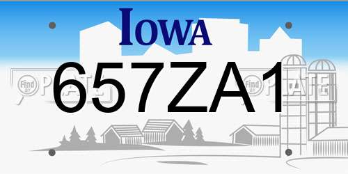 657ZA1 Iowa License Plate