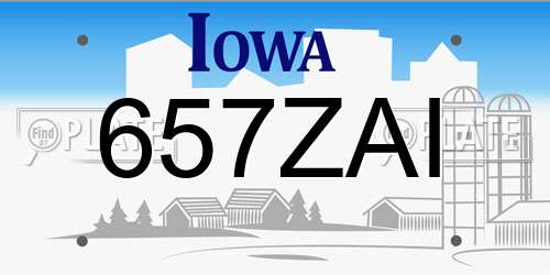 657ZAI Iowa License Plate