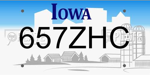 657ZHC Iowa License Plate