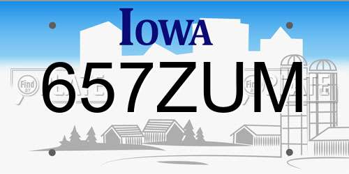 657ZUM Iowa License Plate