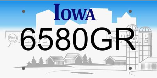 6580GR Iowa License Plate
