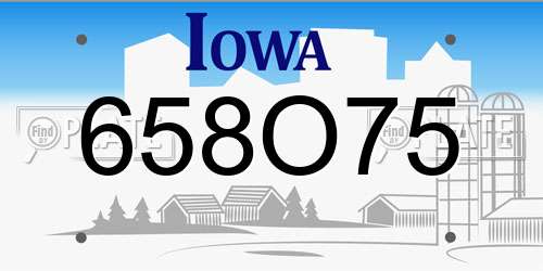 658O75 Iowa License Plate