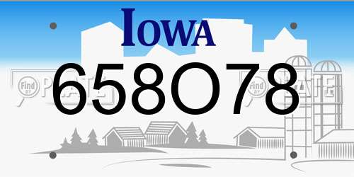 658O78 Iowa License Plate