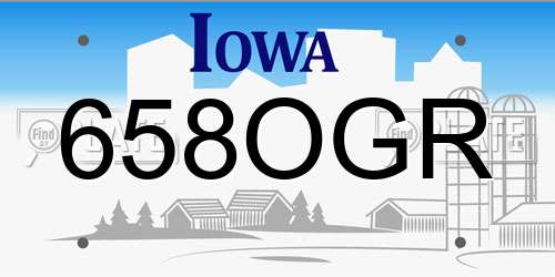 658OGR Iowa License Plate