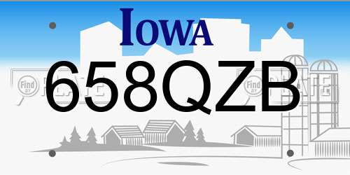 658QZB Iowa License Plate