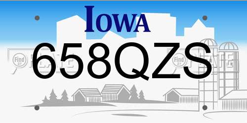 658QZS Iowa License Plate