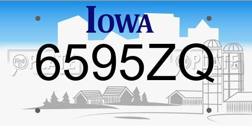 6595ZQ Iowa License Plate