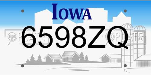 6598ZQ Iowa License Plate