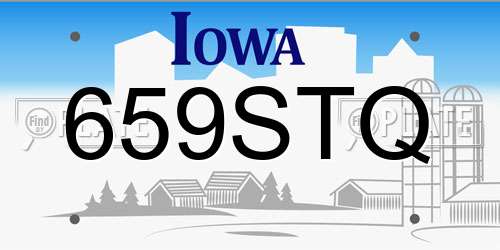 659STQ Iowa License Plate