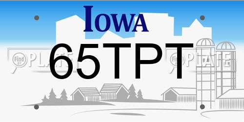65TPT Iowa License Plate