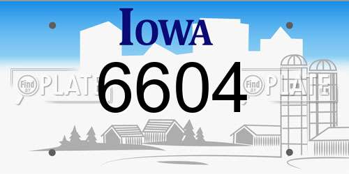 6604 Iowa License Plate