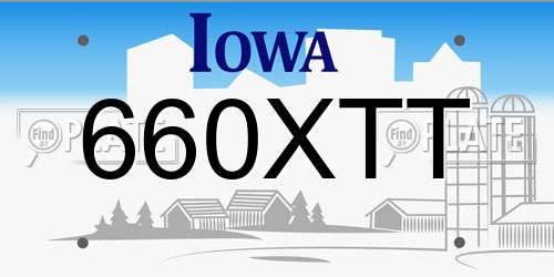 660XTT Iowa License Plate