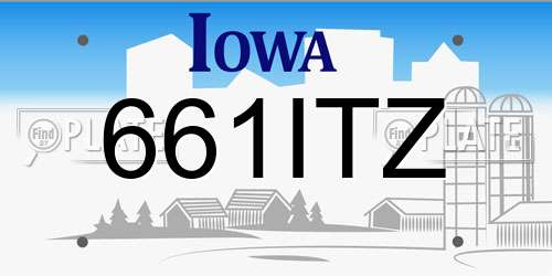 661ITZ Iowa License Plate