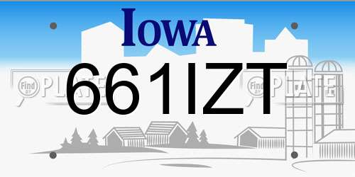 661IZT Iowa License Plate