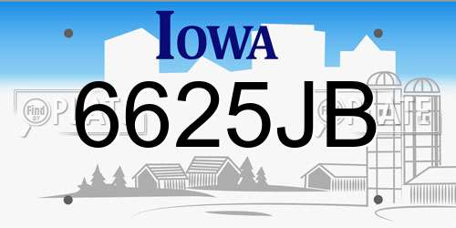 6625JB Iowa License Plate