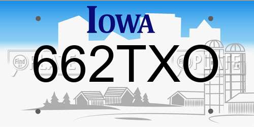 662TXO Iowa License Plate