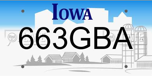 663GBA Iowa License Plate