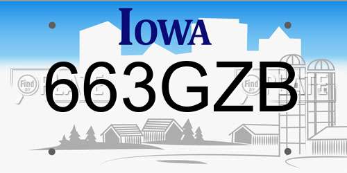 663GZB Iowa License Plate