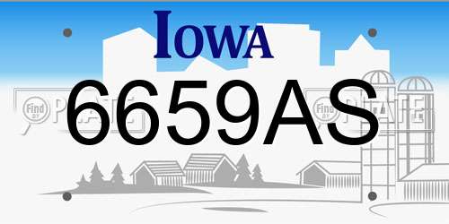 6659AS Iowa License Plate