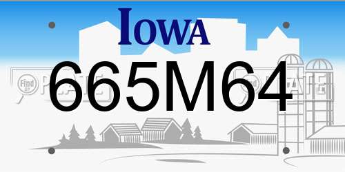 665M64 Iowa License Plate