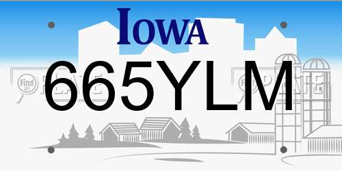 665YLM Iowa License Plate