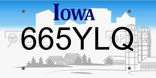 665YLQ Iowa License Plate