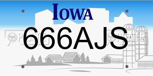 666AJS Iowa License Plate