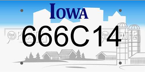 666C14 Iowa License Plate