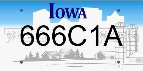 666C1A Iowa License Plate