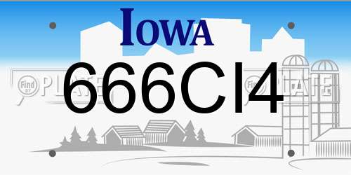 666CI4 Iowa License Plate