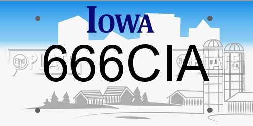 666CIA Iowa License Plate