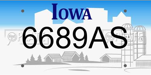 6689AS Iowa License Plate