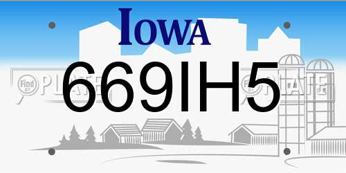 669IH5 Iowa License Plate