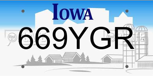 669YGR Iowa License Plate